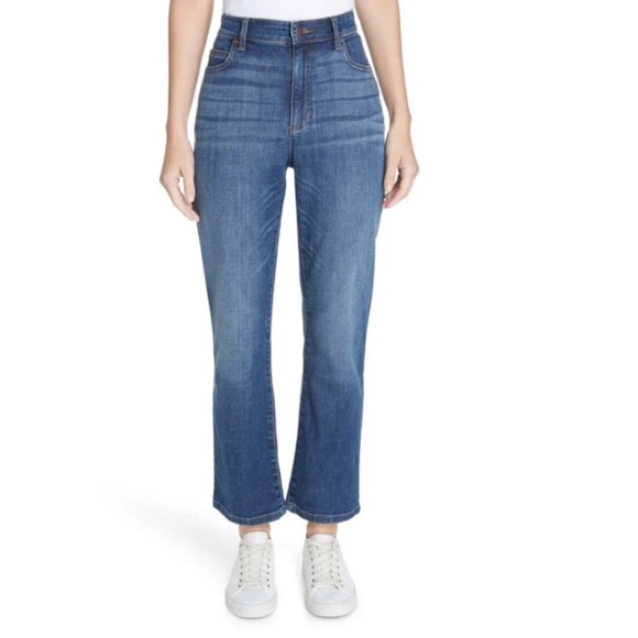 EILEEN FISHER Organic Cotton Stretch Ankle Bootcut Denim Jeans, Agind, Size 14 - Picture 1 of 7